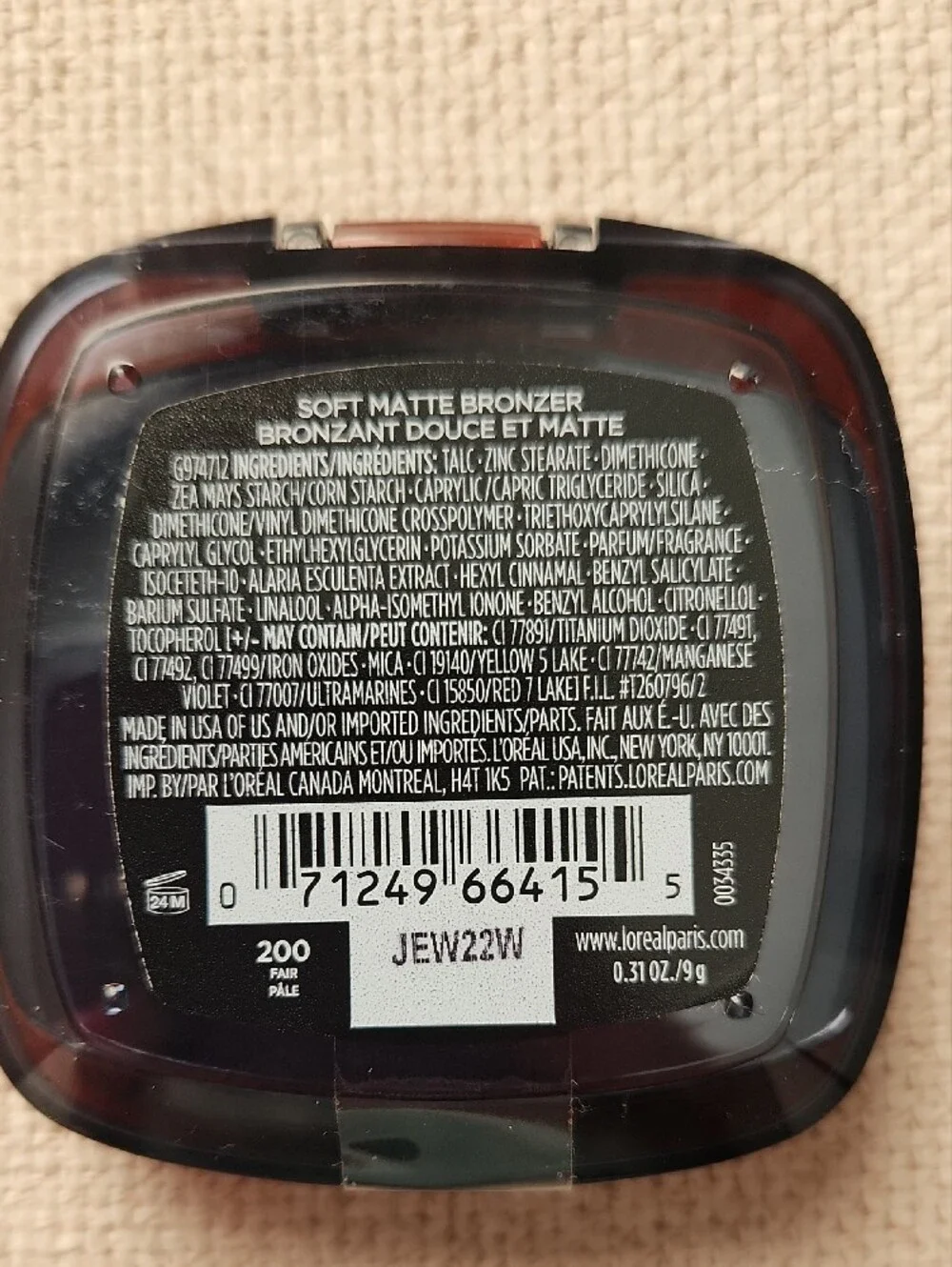 L'Oreal Infallible Fresh Wear Bronzer 200 Fair - Warm Tan